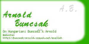 arnold buncsak business card